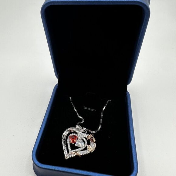 NIB Sterling silver, possibly gold plated, heart necklace with cz diamonds! - Picture 15 of 15